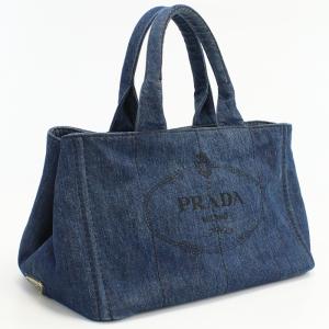 中古プラダPRADA カナパ トートバッグ デニム ブルー系　 ランク：AB us-2  レディース｜bighit