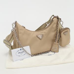 中古良品プラダPRADA 2WAYショルダーバッグ  1BH204 064 F0770 ベージュ系　 ランク：A us-2｜bighit