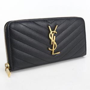 未使用⭐️サンローランパリ　レザー型押し　コンパクト　三つ折り財布　ブラック SAINT LAURENT サンローラン パリ PARIS 財布 レディース 三つ折り財布