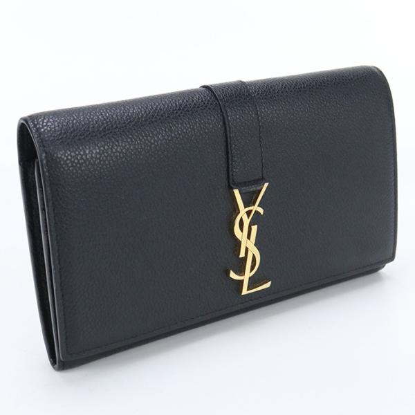 中古良品サンローランSAINT LAURENT ラージフラップ ウォレット ブランド 長財布 414...