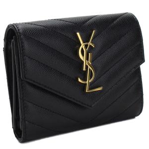 美品✨ サンローラン カサンドラ YSL レザー 二つ折り マネークリップ 黒 SAINT LAURENT サンローラン 607738 タイニーカサンドラビル