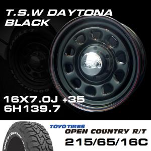 TSW DAYTONA ブラック 16X7J+35 6穴139.7 ナスカー 215/65R16C