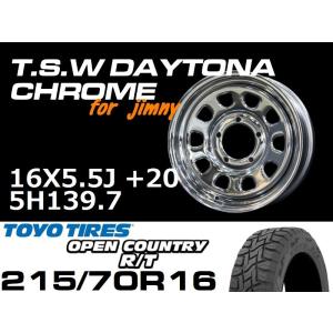 新型 ジムニー ホイール！ TSW デイトナクローム 16X5.5J+20 TOYO OPEN COUNTRY R/T 215/70R16 タイヤセット JB64 JB23などに！｜bigkak2007s