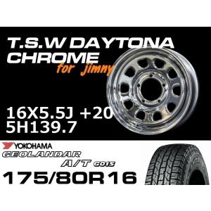 新型 ジムニー ホイール！TSW デイトナクローム 16X5.5J+20 GEOLANDAR A/T G015 175/80R16 タイヤセット　JB64 JB23などに！｜bigkak2007s