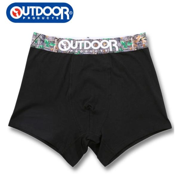 大きいサイズ メンズ OUTDOOR PRODUCTS 綿 ベア天転写ゴム ブラック ボクサーパンツ...
