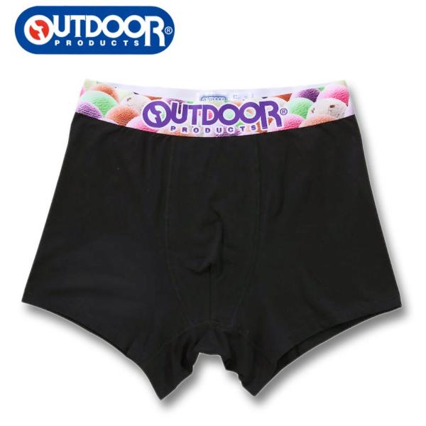 大きいサイズ メンズ OUTDOOR PRODUCTS 綿 ベア天転写ゴム ブラック ボクサーパンツ...