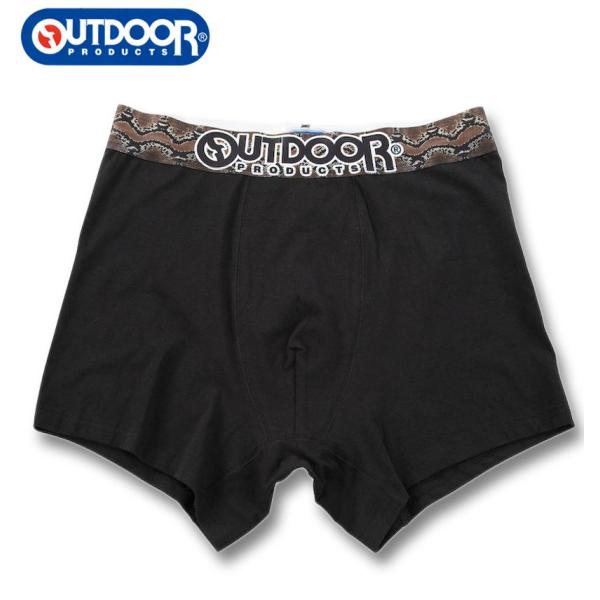 大きいサイズ メンズ OUTDOOR PRODUCTS 綿 ベア天 転写ゴム ブラック ボクサーパン...