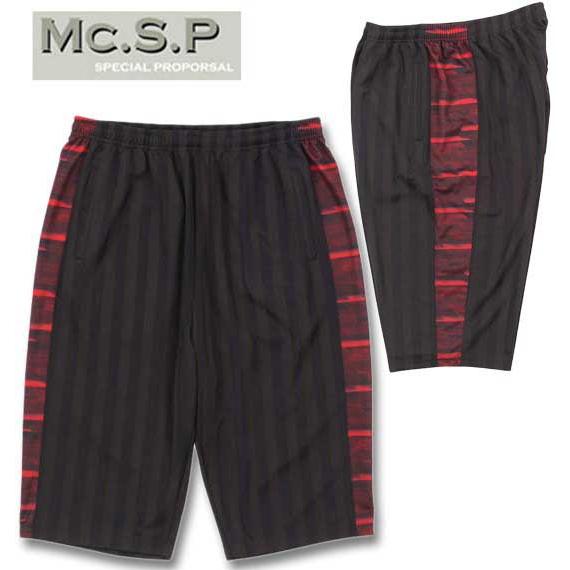 大きいサイズ メンズ Mc.S.P スラッシュプリントラインジャージ六分丈パンツ 3L 4L 5L ...