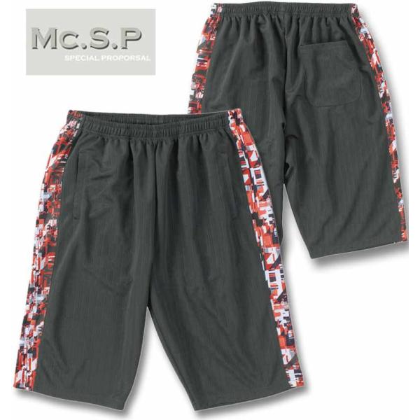 大きいサイズ メンズ Mc.S.P モザイクプリント 切替 ジャージ 六分丈 パンツ 3L 4L 5...