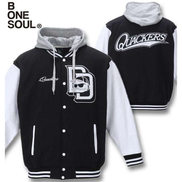大きいサイズ メンズ b-one-soul DUCK DUDEスウェットスタジアムジャケット 3L ...