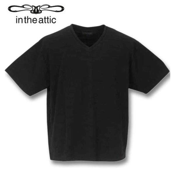 大きいサイズ メンズ in the attic 膨れオルテガジャガードVネック半袖Tシャツ 3L 4...