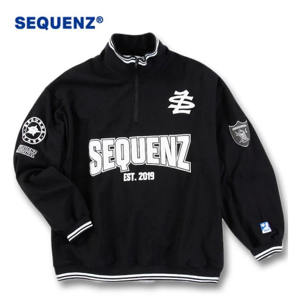 大きいサイズ メンズ SEQUENZ 90sフレバ ハーフジップ スウェット 3L 4L 5L 6L