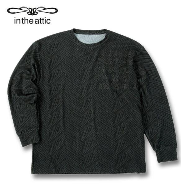 大きいサイズ メンズ in the attic ジャガード 刺繍 長袖 Tシャツ 3L 4L 5L ...