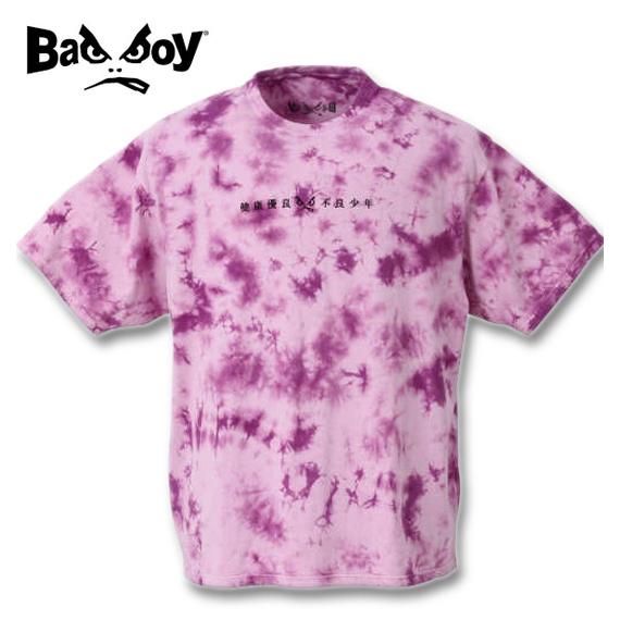 大きいサイズ メンズ BAD BOY ロゴ刺繍タイダイ加工半袖Tシャツ 3L 4L 5L 6L 8L