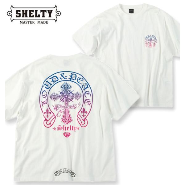 大きいサイズ メンズ SHELTY 天竺 グラデーション プリント ポケット付 半袖 Tシャツ 3L...