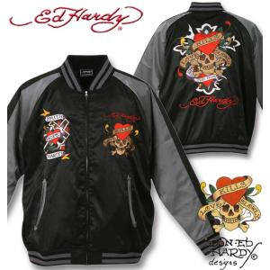 Ed Hardy（エド・ハーディー） 大きいサイズ メンズ 刺繍 スカジャン
