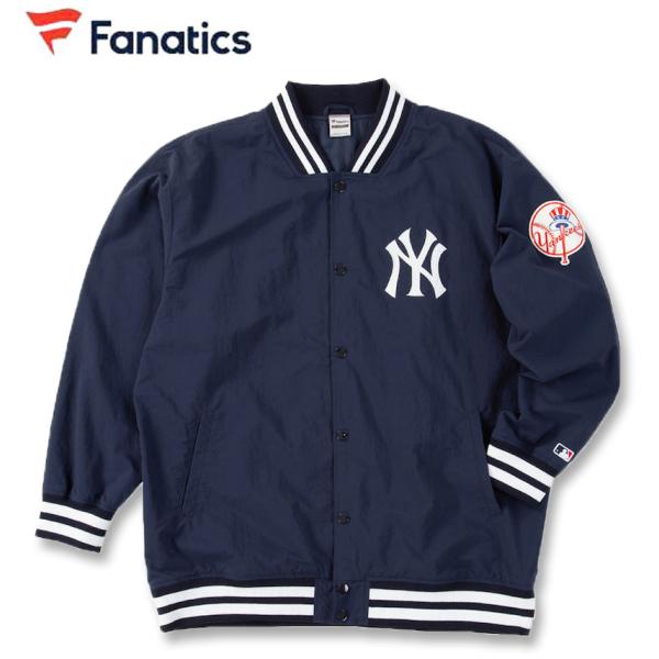大きいサイズ メンズ Fanatics MLB ニューヨーク・ヤンキース ナイロン スタジアムジャケ...