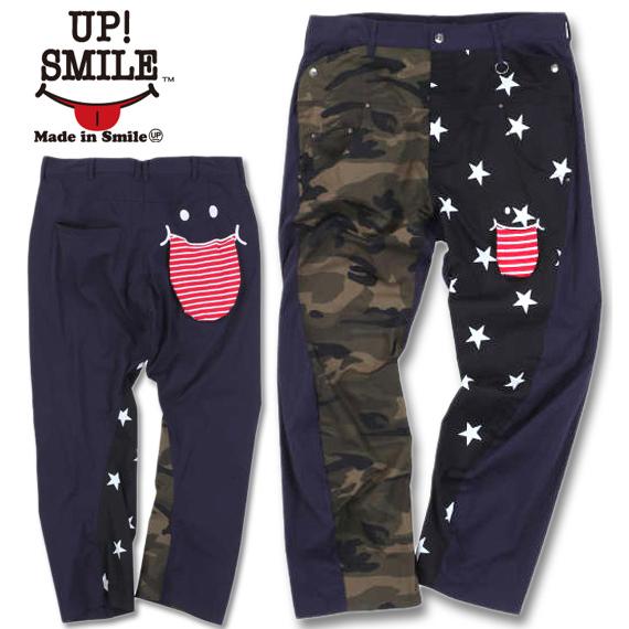 大きいサイズ メンズ UP!SMILE クレイジー切替パンツ 100cm 110cm 120cm 1...