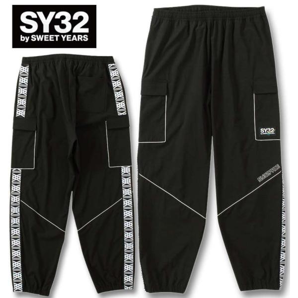 大きいサイズ メンズ SY32 by SWEET YEARS パイピング ナイロン カーゴパンツ 3...