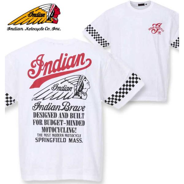 大きいサイズ メンズ INDIAN MOTOCYCLE 天竺プリント半袖Tシャツ 3L 4L 5L ...