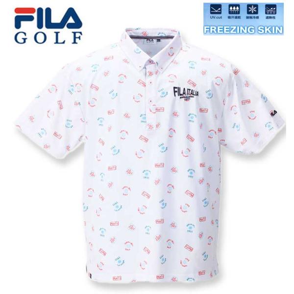 大きいサイズ メンズ FILA GOLF フリージングカノコエレメントプリント半袖シャツ 3L 4L...