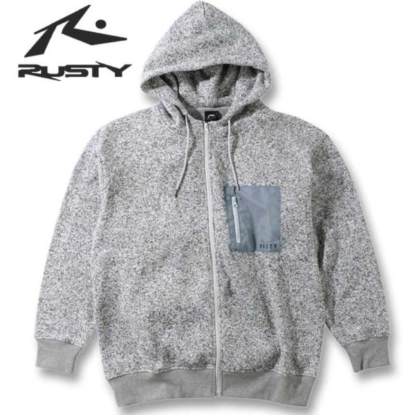 大きいサイズ メンズ RUSTY ニットフリース フルジップパーカー 3L 4L 5L 6L 8L