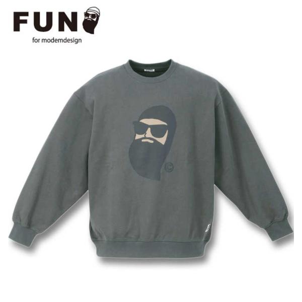 大きいサイズ メンズ FUN for modemdesign face ojisan クルーネックス...