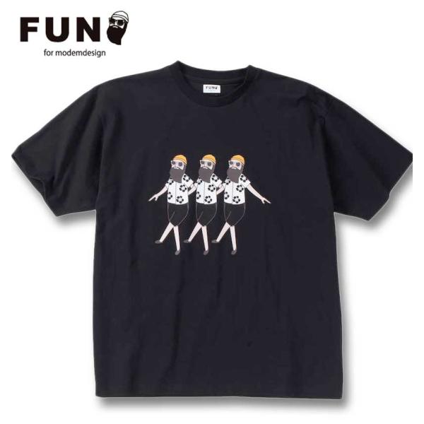大きいサイズ メンズ FUN for modemdesign オジサンアロハ柄 半袖 Tシャツ 3L...