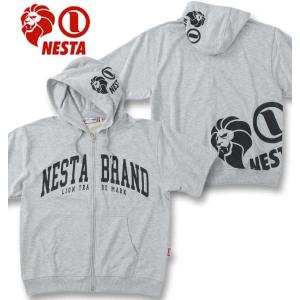 大きいサイズ メンズ NESTA BRAND ミニ裏毛 半袖 フルジップ パーカー 3L 4L 5L 6L 8L｜biglibero