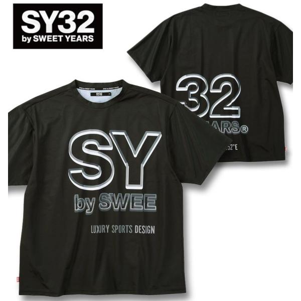 大きいサイズ メンズ SY32 by SWEET YEARS ネオン ビッグロゴ 半袖 Tシャツ 3...