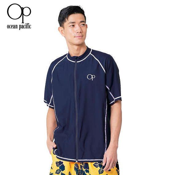 大きいサイズ メンズ OCEAN PACIFIC 半袖 フルジップ ラッシュガード 3L 4L 5L...