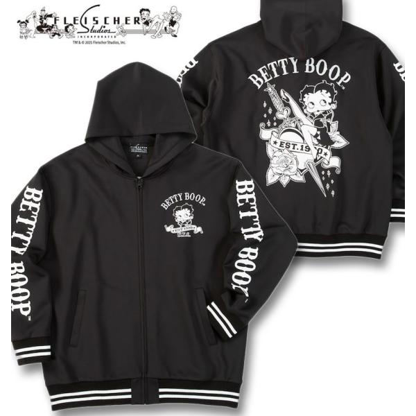 大きいサイズ メンズ BETTY BOOP ダンボールニット フルジップ パーカー 3L 4L 5L...
