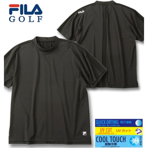 大きいサイズ メンズ FILA GOLF ゴルフ モックネック 半袖 シャツ 3L 4L 5L
