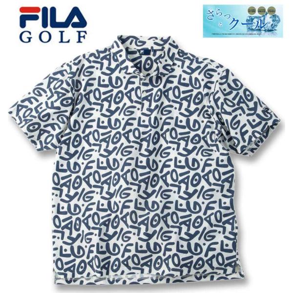 大きいサイズ メンズ FILA GOLF ニットサッカー ロゴプリント 半袖 シャツ 3L 4L 5...
