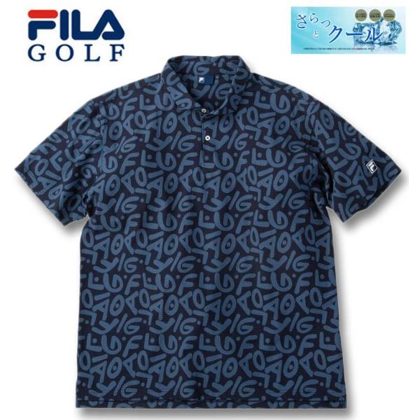 大きいサイズ メンズ FILA GOLF ニットサッカー ロゴプリント 半袖 シャツ 3L 4L 5...