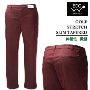 大きいサイズ メンズ EDWIN GOLF エドウィンゴルフ ストレッチパンツ ワイン(千鳥柄) 3...