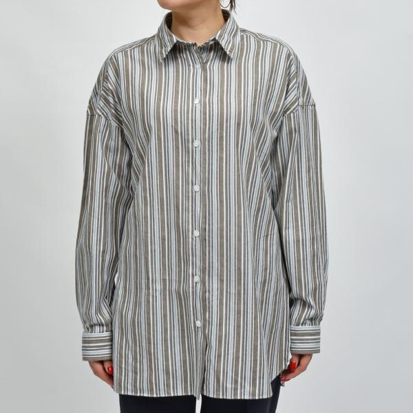 Finamoreフィナモレ <br>M0025/GRACE-J コットンマルチストライプシャツ 21...