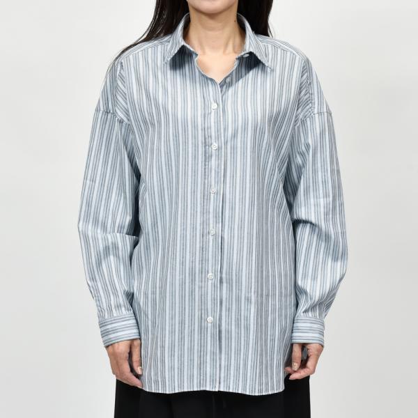 FINAMORE（フィナモレ）<br>M0025 GRACE コットンマルチストライプシャツ 210...