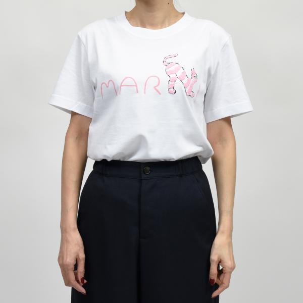 MARNI<br>（マルニ）THJE0293S3 USCY84 アニマルアルファベットロゴTシャツ ...