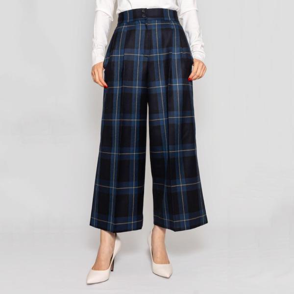 BERNARD ZINSベルナール ザンス PAULINE チェック クロップドワイドパンツ レディ...