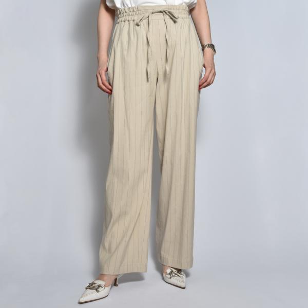 DRAWELLドロウェル 3-02 バイオリネンストレッチ ドロストパンツ