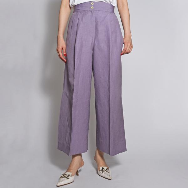 BERNARD ZINSベルナール ザンス PAULINE リネン×シルク クロップドパンツ レディ...