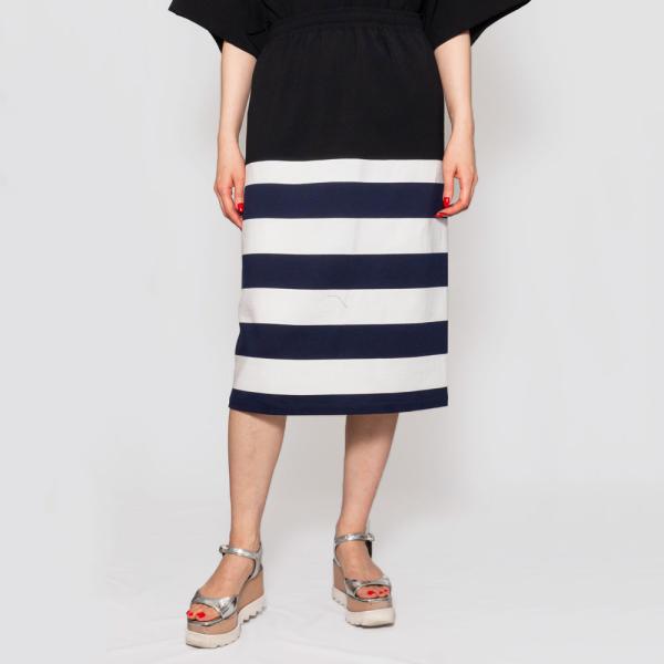 AMBELLアンベル 00034 STRIPED SKIRT ストライプ切り替えスカート レディース...