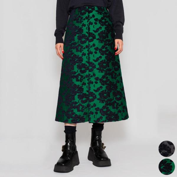 AMBELLアンベル 00011-3 フラワーモチーフジャガード スカート レディース 正規品ならビ...