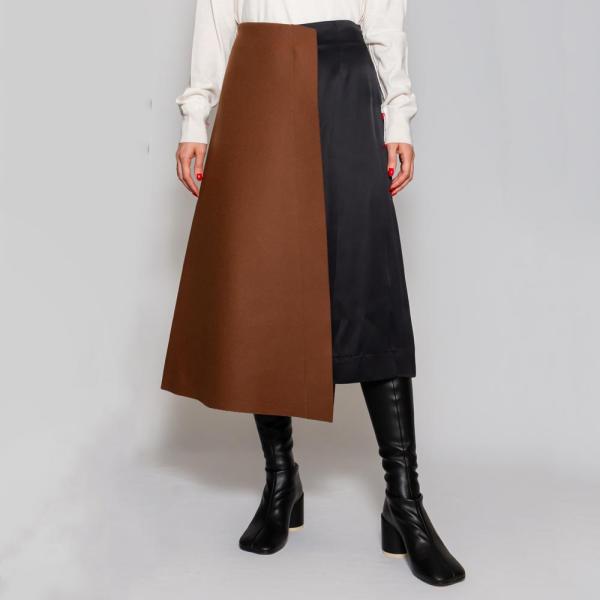 PLAN Cプラン シー GOCAE53HVZ/CONTRAST MIDI SKIRT バイカラース...
