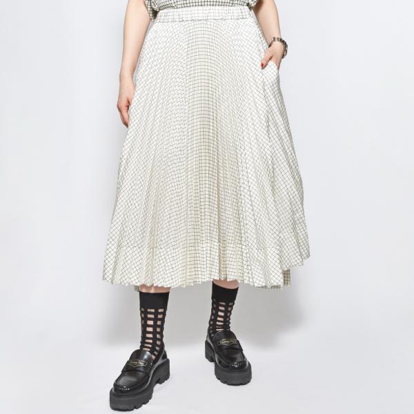 PLAN Cプラン シー GOCAD30E0Z/TP106 ノートブックチェックタフタプリーツミディ...