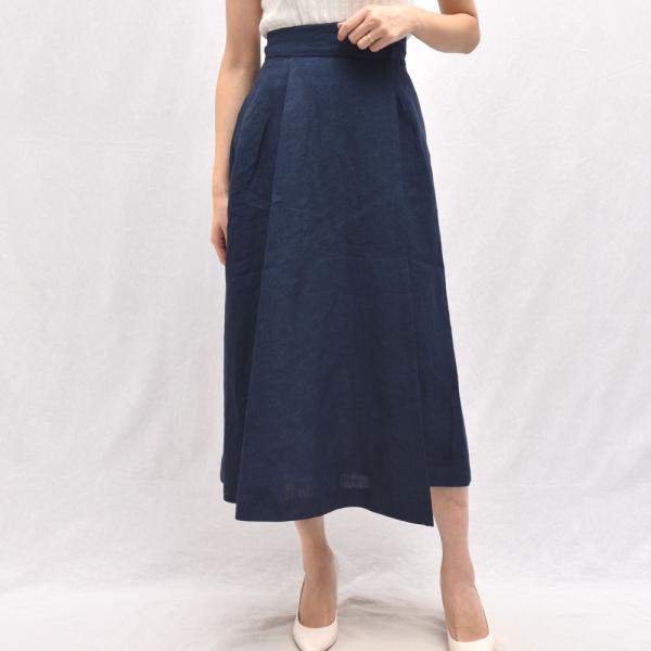 INCOTEX インコテックス J00666/J7038 リネン ラップスカート  送料無料