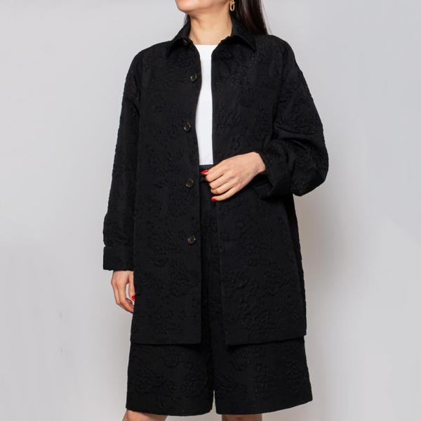 AMBELLアンベル 00028 フラワーモチーフ ふくれジャガードシャツコート レディース 正規品...