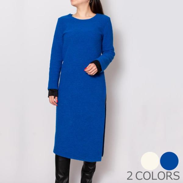 hacheアッシュ 333-41300 ボイルドウール スリットワンピース レディース  送料無料