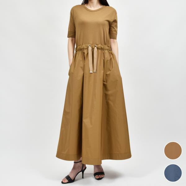 HERNO（ヘルノ）<br>AB000032D クルーネックニットポリワンピース 245510001...